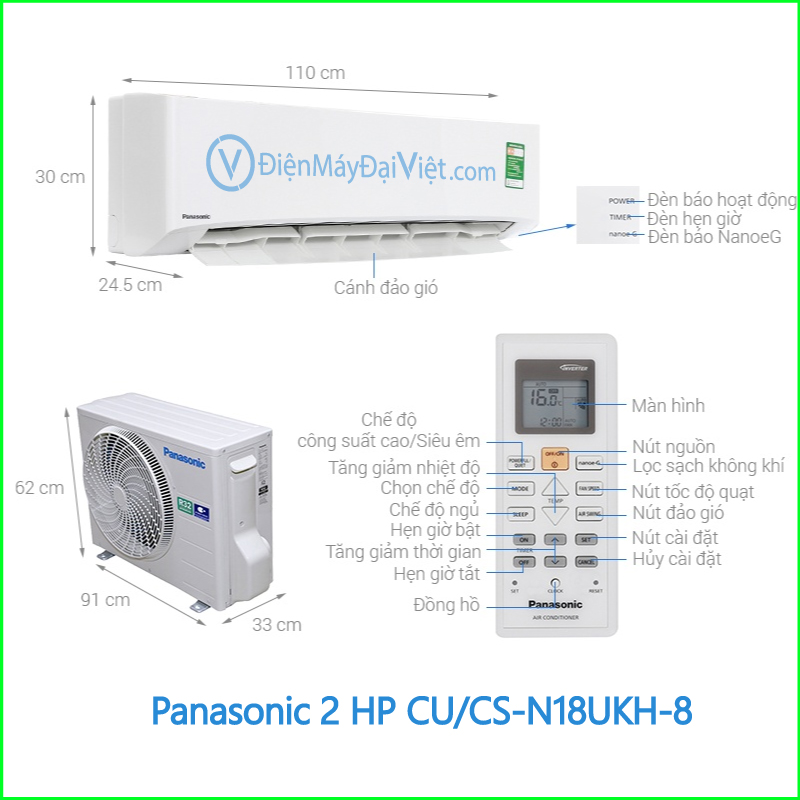 Máy lạnh Panasonic 2 HP CUCS N18UKH 8 1