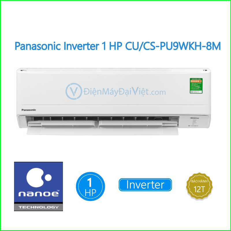 Máy lạnh Panasonic Inverter 1 HP CUCS PU9WKH 8M