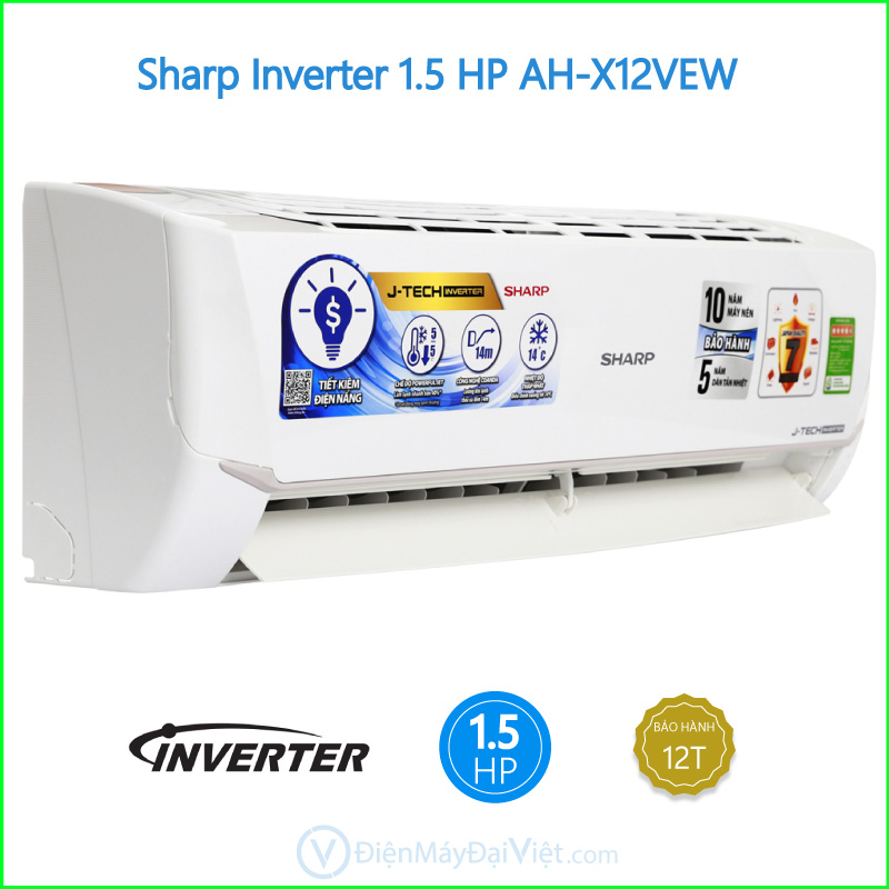 Máy lạnh Sharp Inverter 1.5 HP AH X12VEW