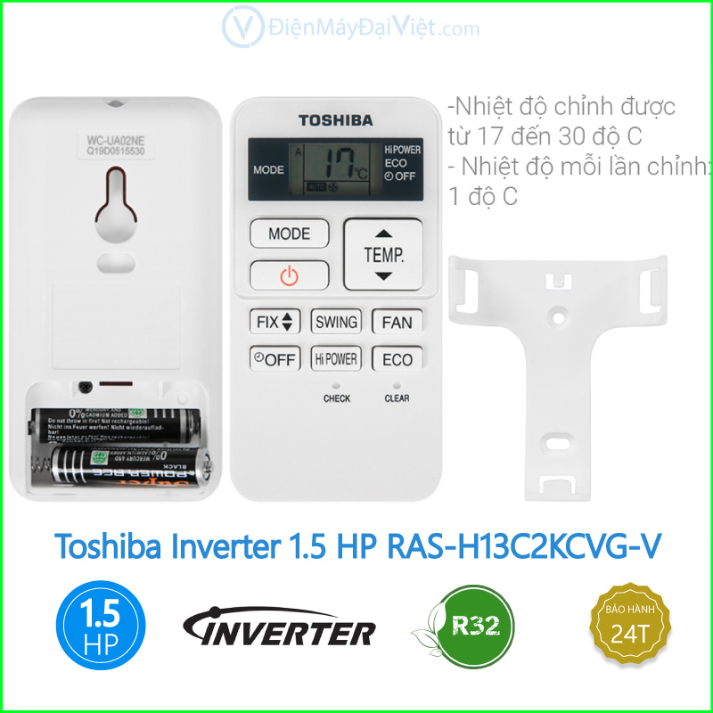 Máy lạnh Toshiba Inverter 1.5 HP RAS H13C2KCVG V 1