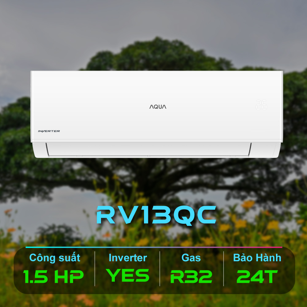 May Lanh Aqua Inverter 1.5 HP RV13QC Chinh Hang Gas R32Model 2023 1 1