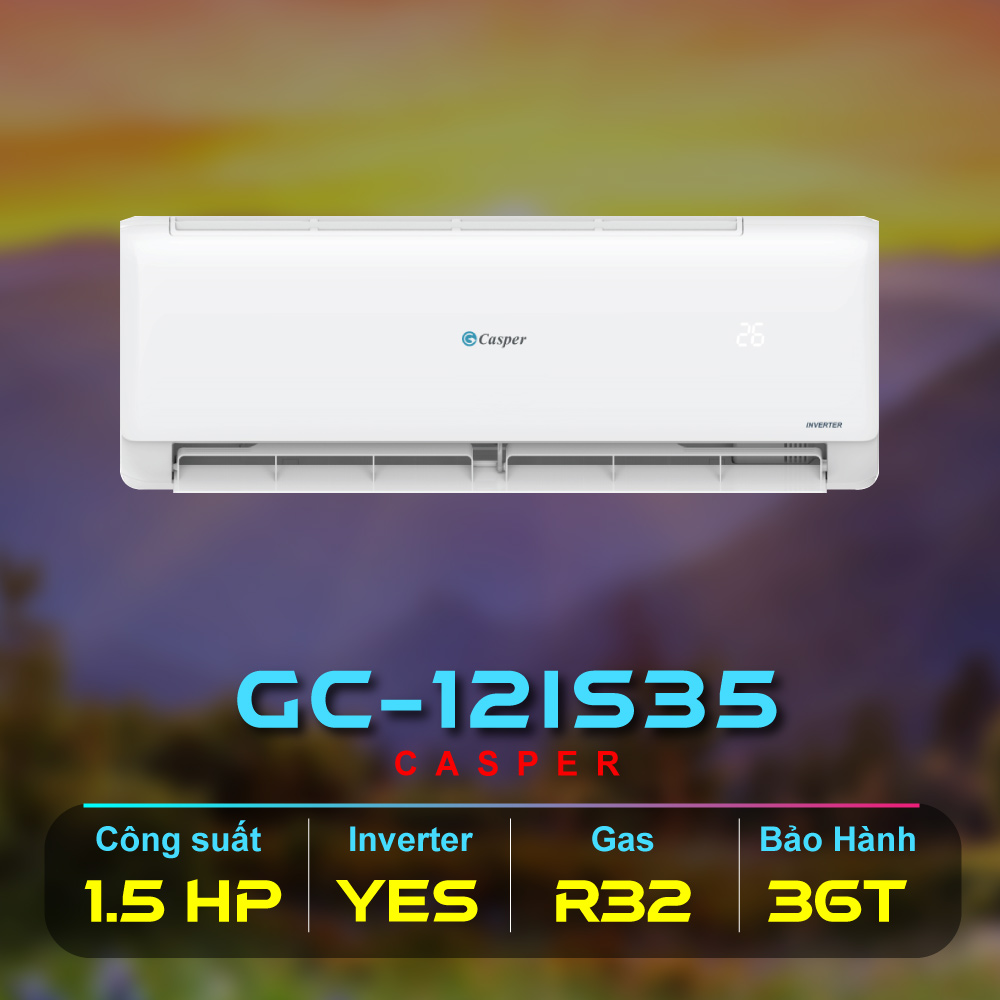May Lanh Casper Inverter 1.5 HP GC 12IS35 Chinh Hang R32 2023