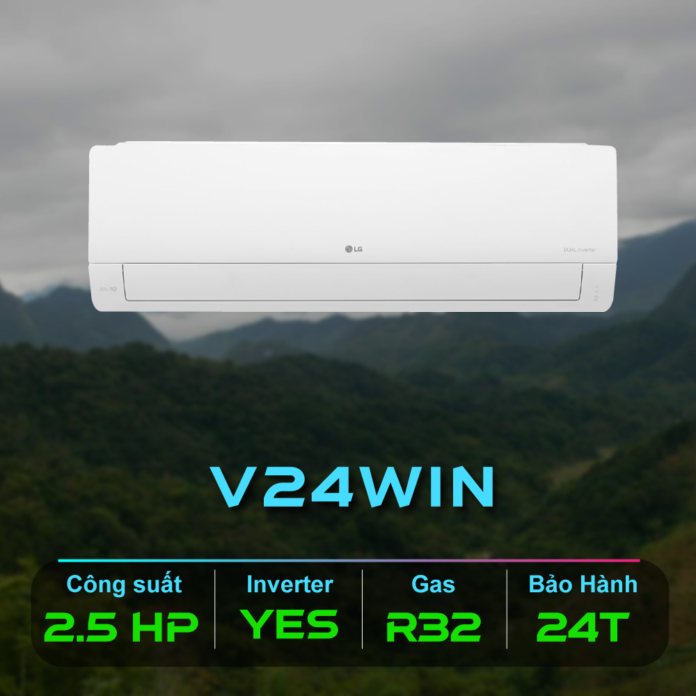 May Lanh LG Inverter 2.5 HP V24WIN Chinh Hang Gas R32New 2023